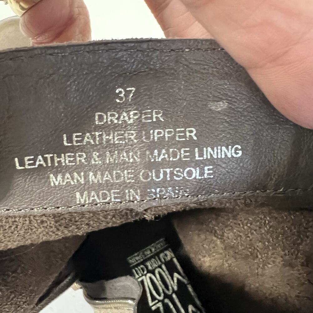Miz Mooz New York Draper Boots 37 Leather Taupe Brown Biker Made Spain - Picture 12 of 12